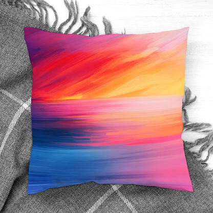 Vibrant Ocean Sunset Hand Made Poly Linen Cushions