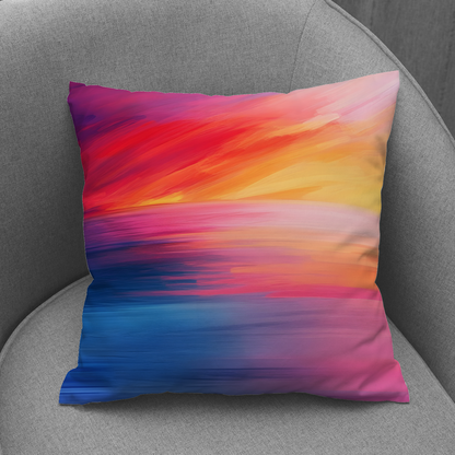 Vibrant Ocean Sunset Hand Made Poly Linen Cushions